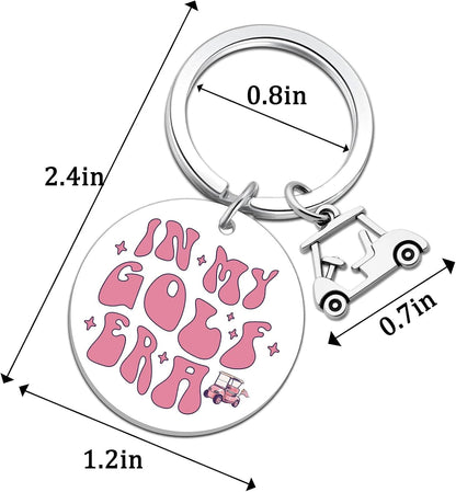 Funny Golf Gifts for Women Golf Cart Keychain Pink Gifts for Golfers Women