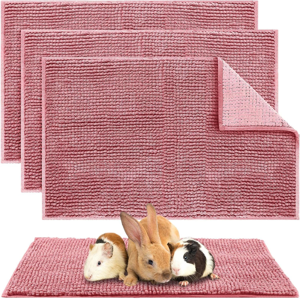 4 Pcs Guinea Pig Cage Liner, 16 x 24 Inch, Pink