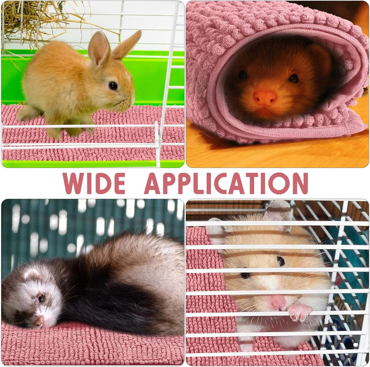 4 Pcs Guinea Pig Cage Liner, 16 x 24 Inch, Pink