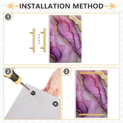 Marble Neutral Hot Pink Decorative Rectangle Tray with Handles Coffee Serving Tray for Jewelry Perfume for Food Carrying charolas para servir Cafe