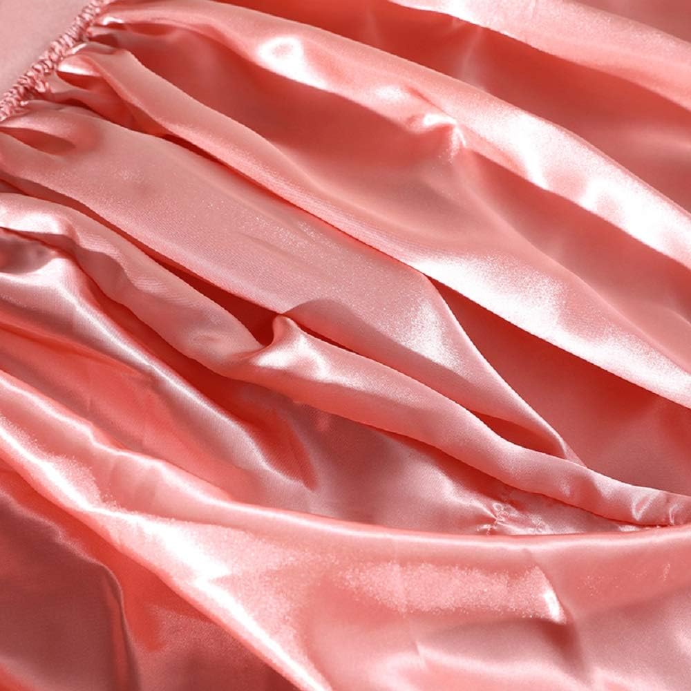 Fitted Sheet Full XL Peach - Satin Silk Soft and Comfortable - Wrinkle, Fade, Stain Resistant - 21" Deep Pocket - 1 Single Fitted Bottom Sheet Only - Easy Care (Full XL, Peach)