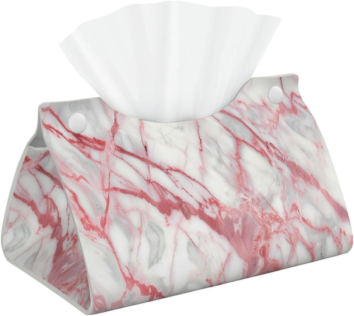 Pink Marble Modern Abstract Tissue Box Cover Long Leather Tissue Box Holder for Bathroom Bedroom Home Office Decor