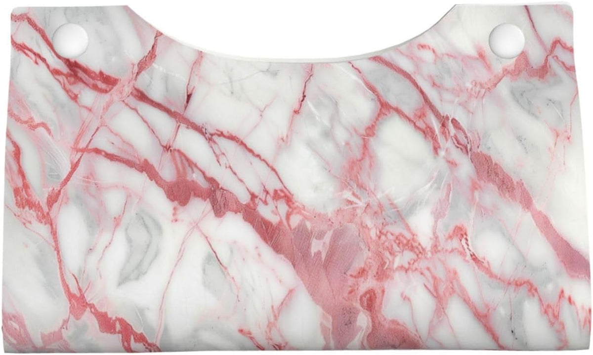 Pink Marble Modern Abstract Tissue Box Cover Long Leather Tissue Box Holder for Bathroom Bedroom Home Office Decor