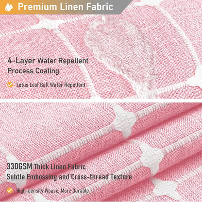 BTTN Pink Boho Farmhouse Linen Heavy Duty Fabric Set, 72x72