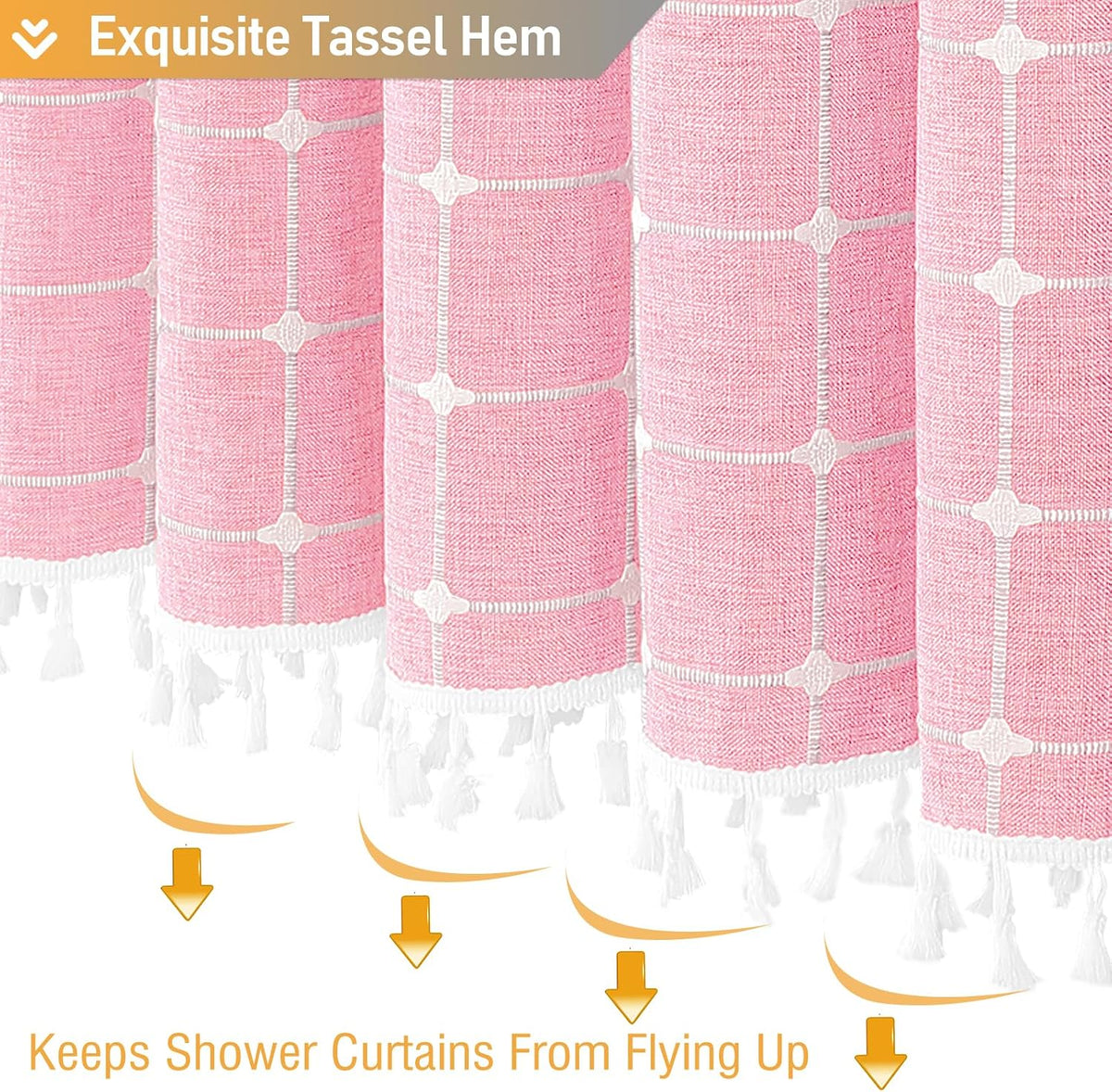 BTTN Pink Boho Farmhouse Linen Heavy Duty Fabric Set, 72x72