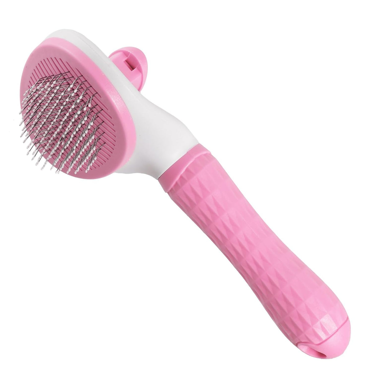 1Pc Cat Hair Brush Pet Grooming Tool Skin Friendly Deshedding Brush Self Cleaning Slicker Brush with Release Button for Dogs and Cats Easy Clean Pink 7.48 x 3.94 in
