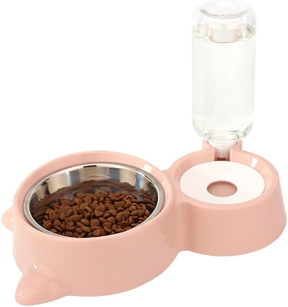 Dog Bowls, Cat Food and Water Bowl Set with Water Dispenser