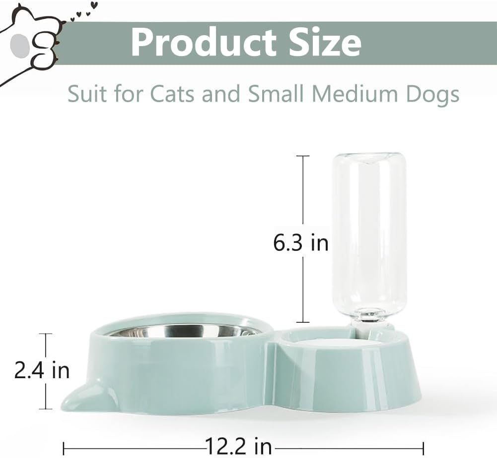Dog Bowls, Cat Food and Water Bowl Set with Water Dispenser