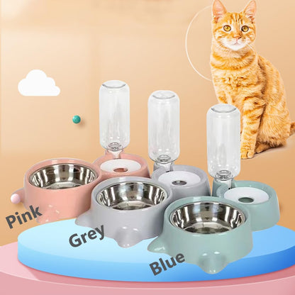 Dog Bowls, Cat Food and Water Bowl Set with Water Dispenser
