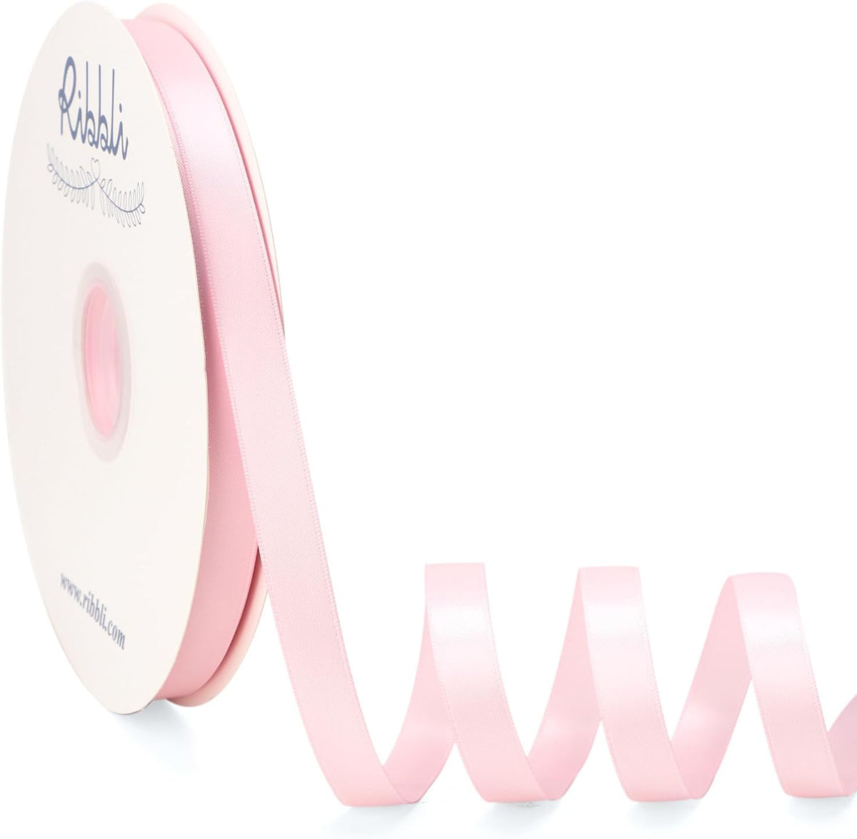 Light Pink Satin Ribbon Double Faced Satin 1/2 Inch x Continuous 100 Yards-Baby Pink Ribbon for Gift Wrapping Crafts Wedding Decoration Bows Bouquet Floral Arrangement