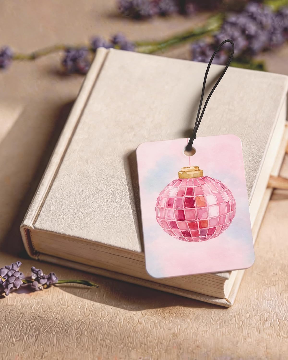 Coquette Pink Bow Orange Citrus Car Air Freshener 4pcs, Pink Girly Preppy Cute Balloon Dog Disco Ball Hanging Scents Car Accessories Interior Mirror Decor for Women