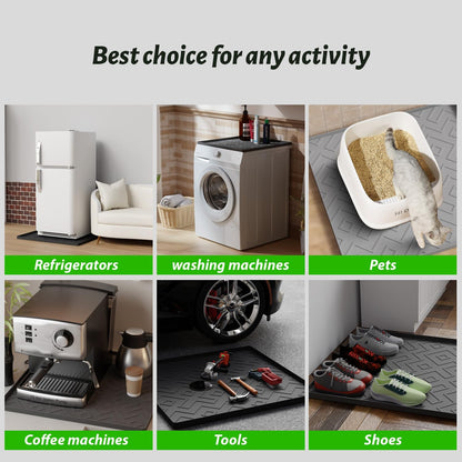 Silicone Mini Fridge Mat 19.7"x19.7" – Non-Slip, Waterproof Drip Tray for Refrigerators, Washing Machines, Dryers, Dishwashers & Wine Coolers