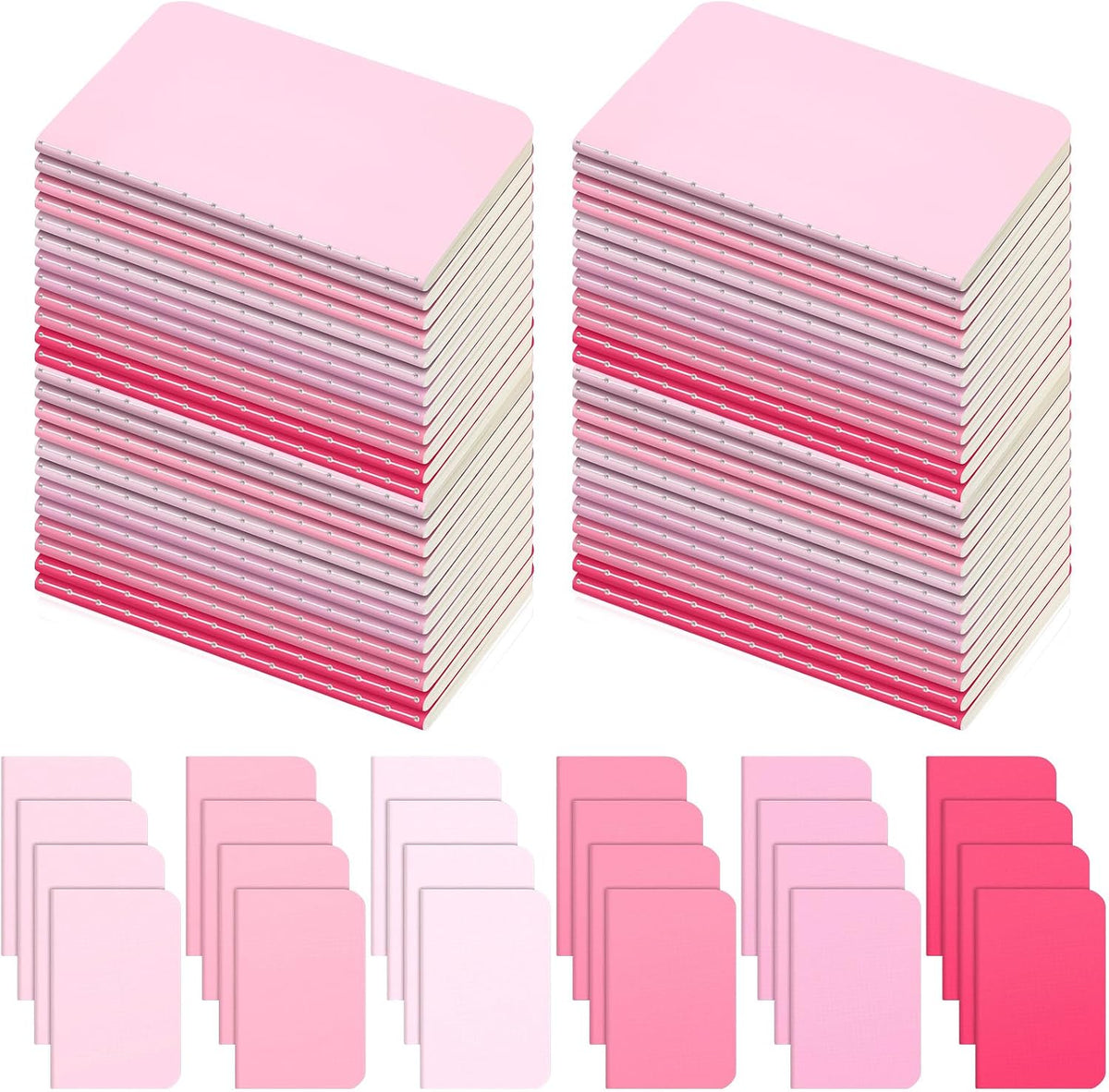 36 Pcs Pocket Notebook Bulk, Pink, Blank Cover