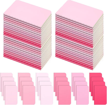 36 Pcs Pocket Notebook Bulk, Pink, Blank Cover