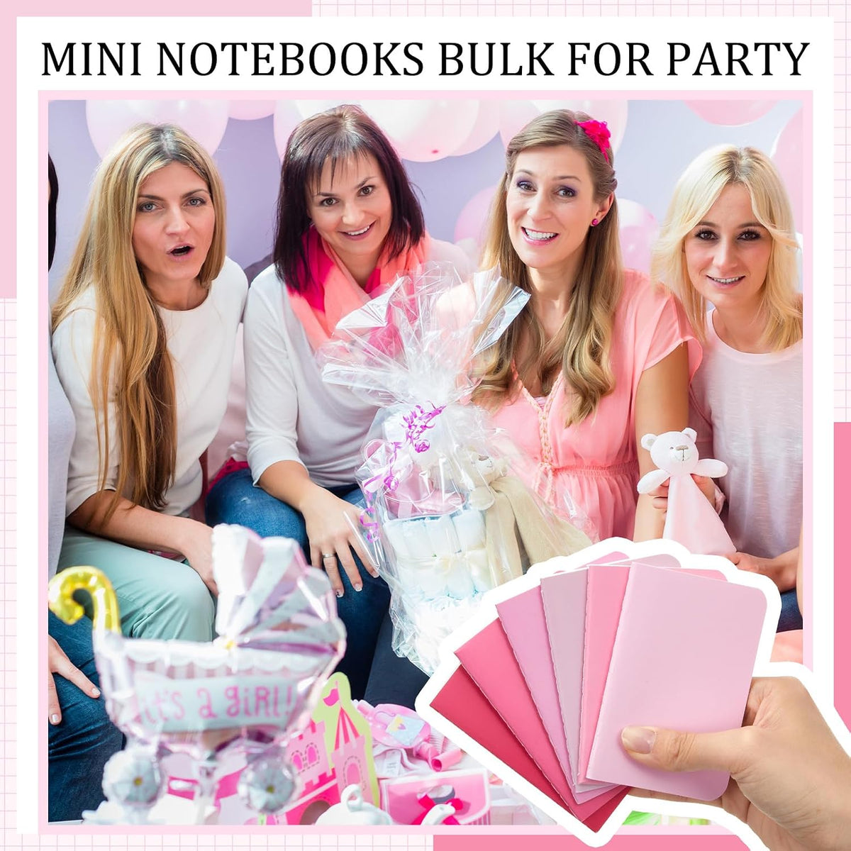 36 Pcs Pocket Notebook Bulk, Pink, Blank Cover