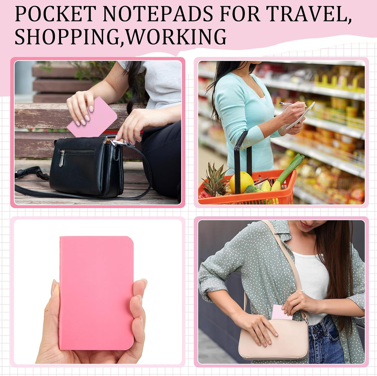 36 Pcs Pocket Notebook Bulk, Pink, Blank Cover