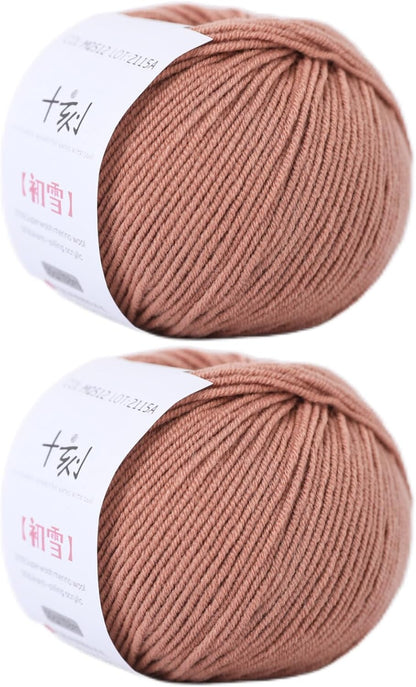Merino Wool Yarn, Superwash Anti-Pilling, Sport Weight, for Knitting and Crocheting DIY Scarf Sweaters, 3.52 oz/100 g, (Per Skein 1.76 oz 150 Yards)-Coral