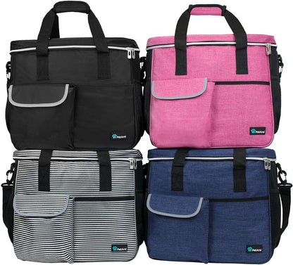 Dog Travel Bag Organizer, Pet Supplies Tote Diaper Bag, Pink Large