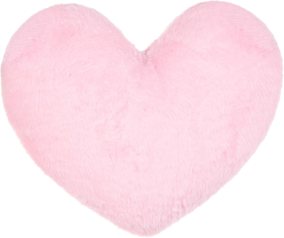 Heart Shaped Decorative Throw Pillow Super Soft Plush Cushion Cute Home Decor for Bedroom Living Room Sofa Chair Valentines Wedding(Pink)
