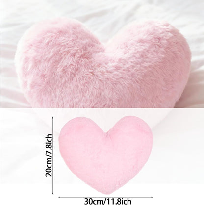 Heart Shaped Decorative Throw Pillow Super Soft Plush Cushion Cute Home Decor for Bedroom Living Room Sofa Chair Valentines Wedding(Pink)