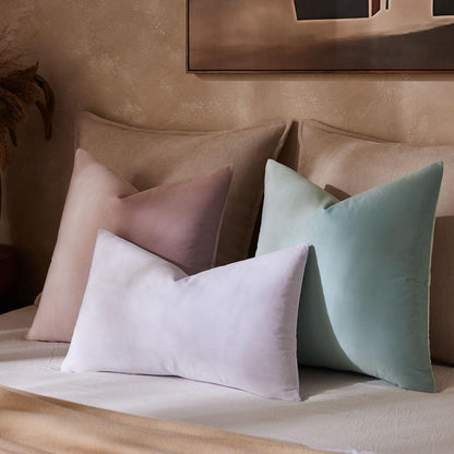 Throw Pillow Covers Set of 2 for Couch Bed Velvet Cushion Cover 14x14,Pink