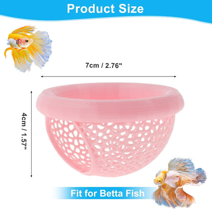 Floating Betta Cave & Hammock, Multi-Functional Hideout for Aquarium Pink