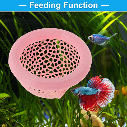 Floating Betta Cave & Hammock, Multi-Functional Hideout for Aquarium Pink