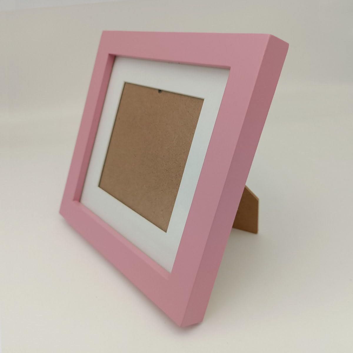 6x6 Picture Frame Wood with Mat 4x4 Opening. Tempered Glass Panel, Sturdy and not Easily Broken.Solid Wood Pink Color Frame.Wall and Table.