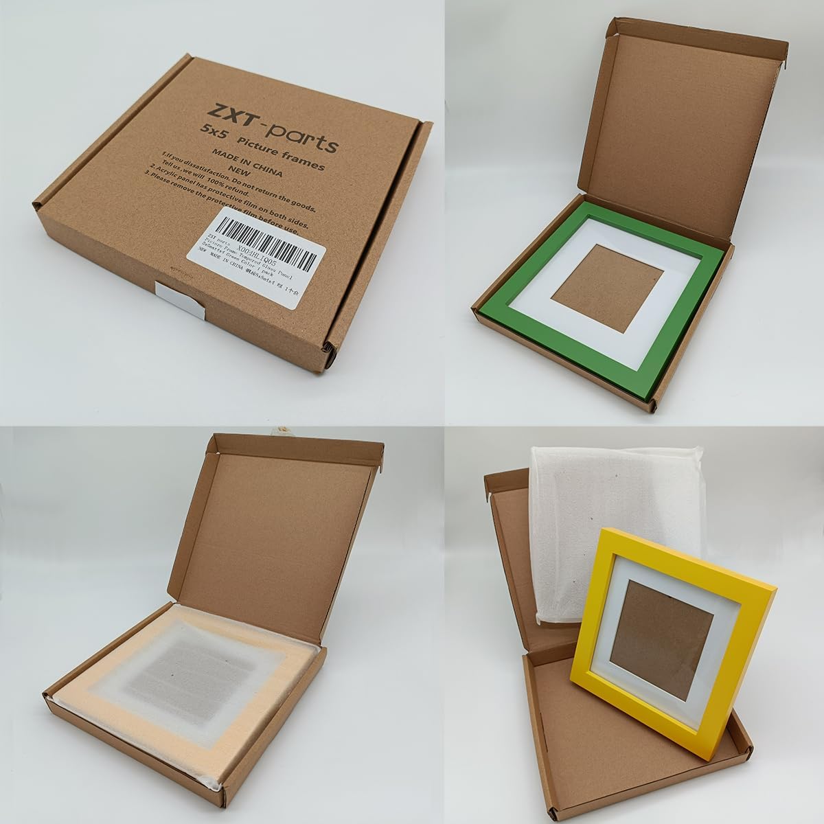 6x6 Picture Frame Wood with Mat 4x4 Opening. Tempered Glass Panel, Sturdy and not Easily Broken.Solid Wood Pink Color Frame.Wall and Table.