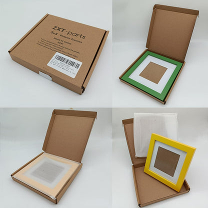 6x6 Picture Frame Wood with Mat 4x4 Opening. Tempered Glass Panel, Sturdy and not Easily Broken.Solid Wood Pink Color Frame.Wall and Table.