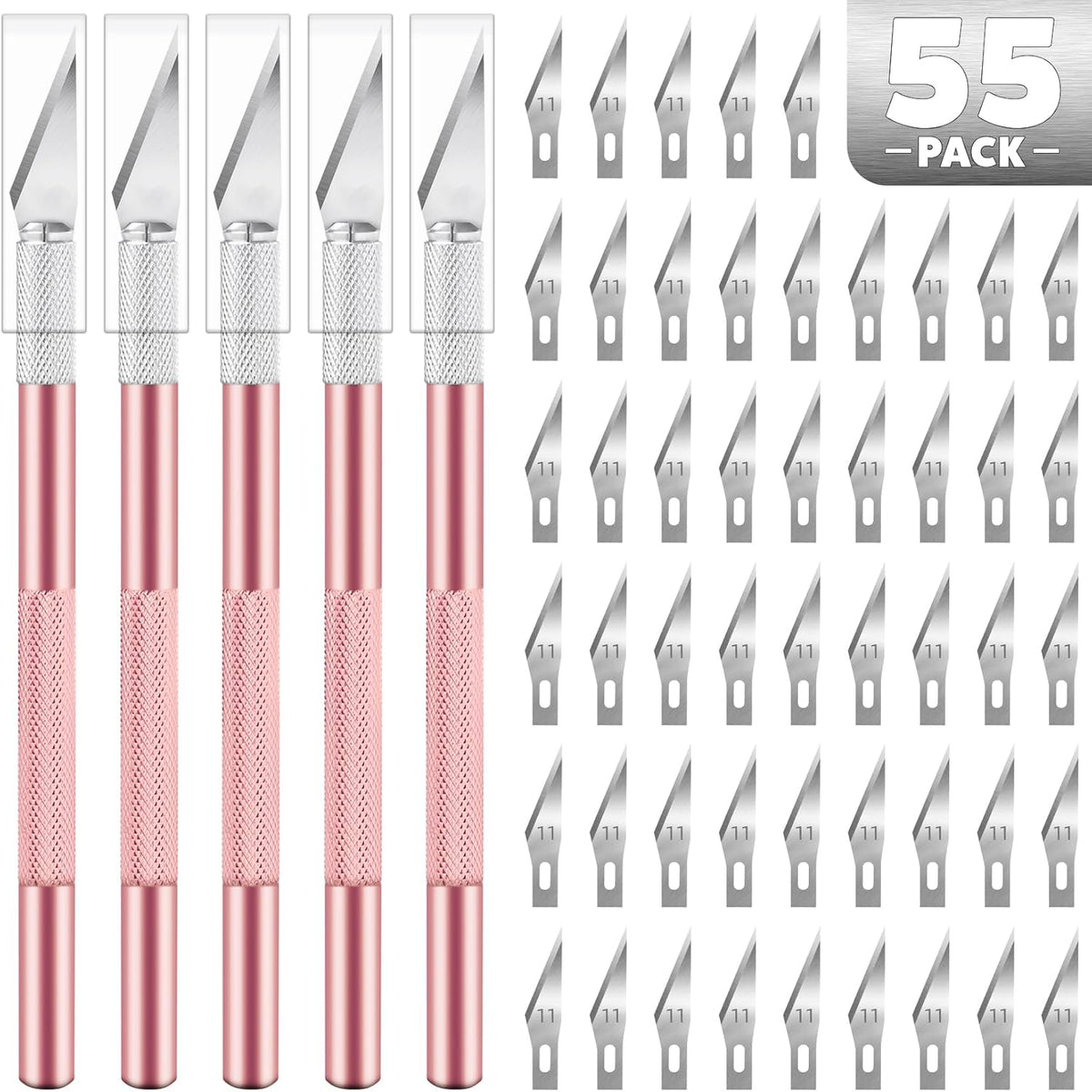 55PCS Exacto Knife Set, Craft Knife, Hobby Knives with 50PCS Blades