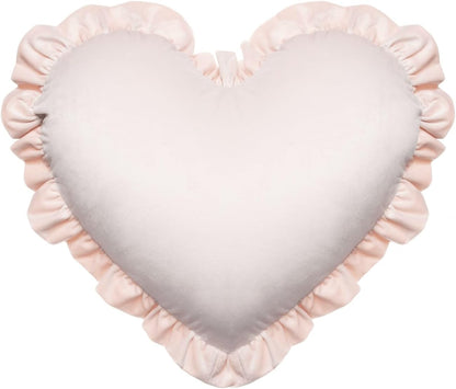Heart Pillow, Light Pink Ruffles Design Love Throw Pillows Decorative Pillows for Bed Couch Cute Room Decor Heart Shaped Throw Pillow Cushion for Living Room Bedroom Gifts Pillows