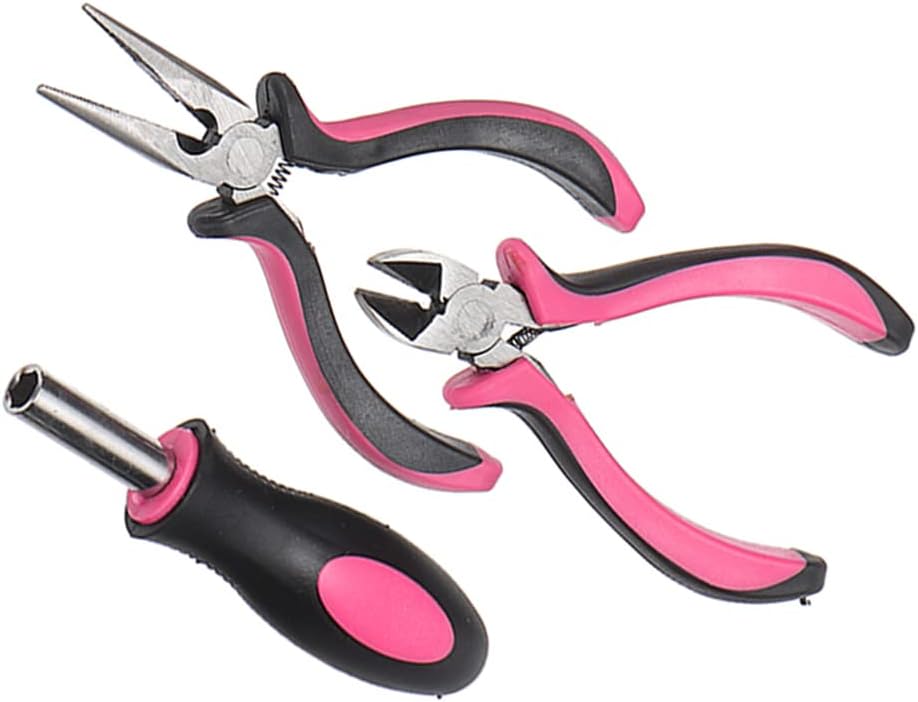 23 Pcs Ladies Pink Tool Kit, Screwdriver Household Tool, Pink Multi-function Repairing Tool Kit, Plier Screw Tape Measure Tool