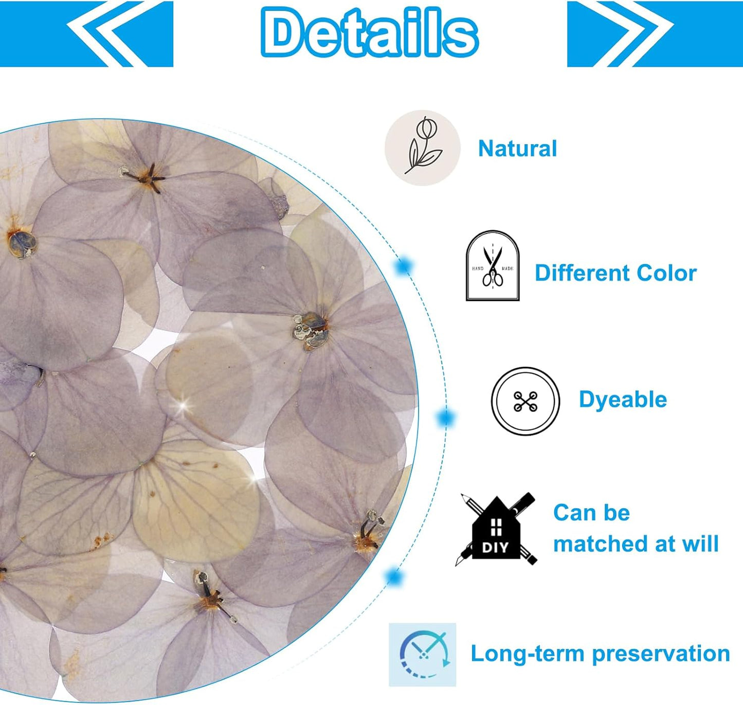 Dried Pressed Flower, 48 Pcs for Resin DIY Crafts Nail Art Cards Scrapbooking Jewelry Making Floral Decor Candle Decors, Pink Purple