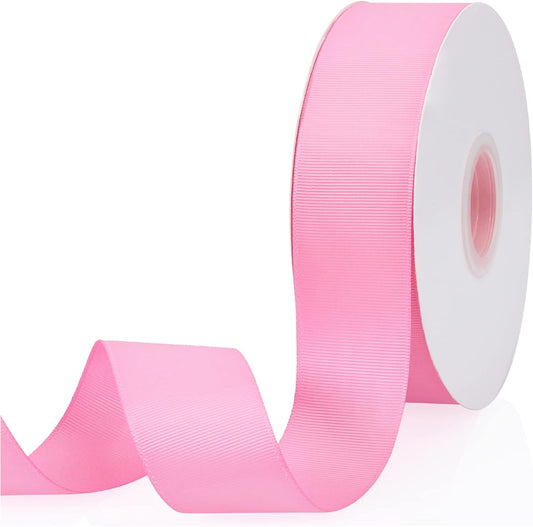 Peach Pink 1-1/2" X 50 Yards Solid Color Double Faced Grosgrain Ribbon for Gifts Wrapping, Wedding, Party, Crafts, Hair Bows, Flowers, Home DIY Decor