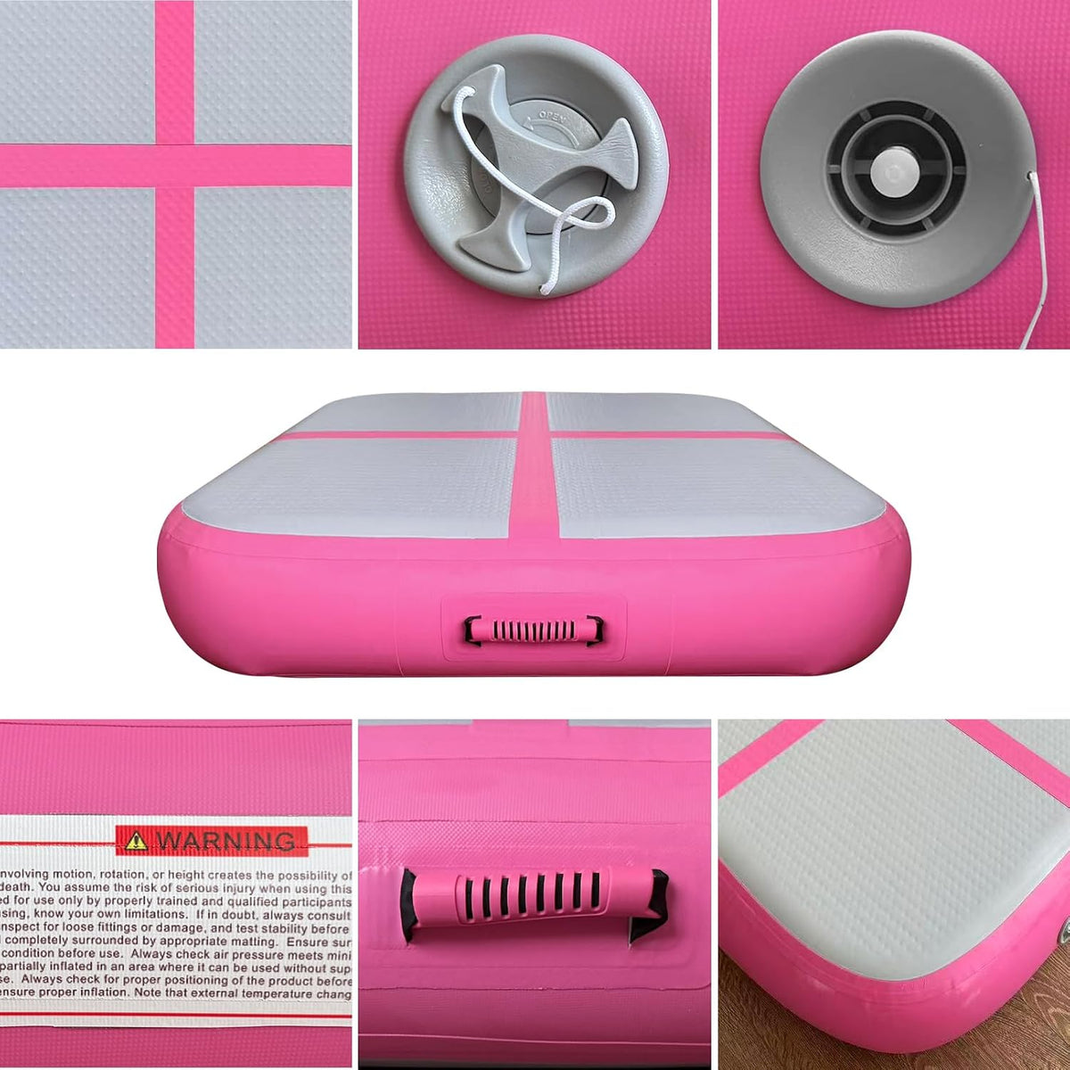 Gymnastics Air Roller Air Barrel Inflatable Tumbling Mat, Tumble Track Backhandspring Mat Gymnastic Equipment with Pump for Yoga Training Cheerleading Home Use