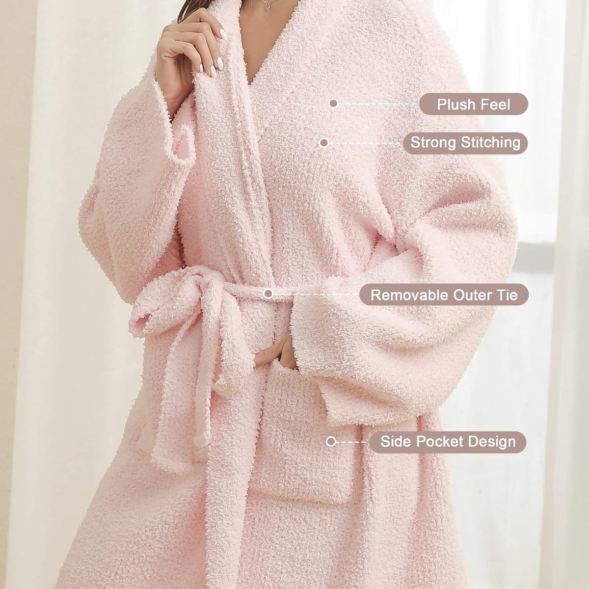 Ultra Soft Robes Plush Spa Wrap Bath Loungewear Sleep Robe for Women