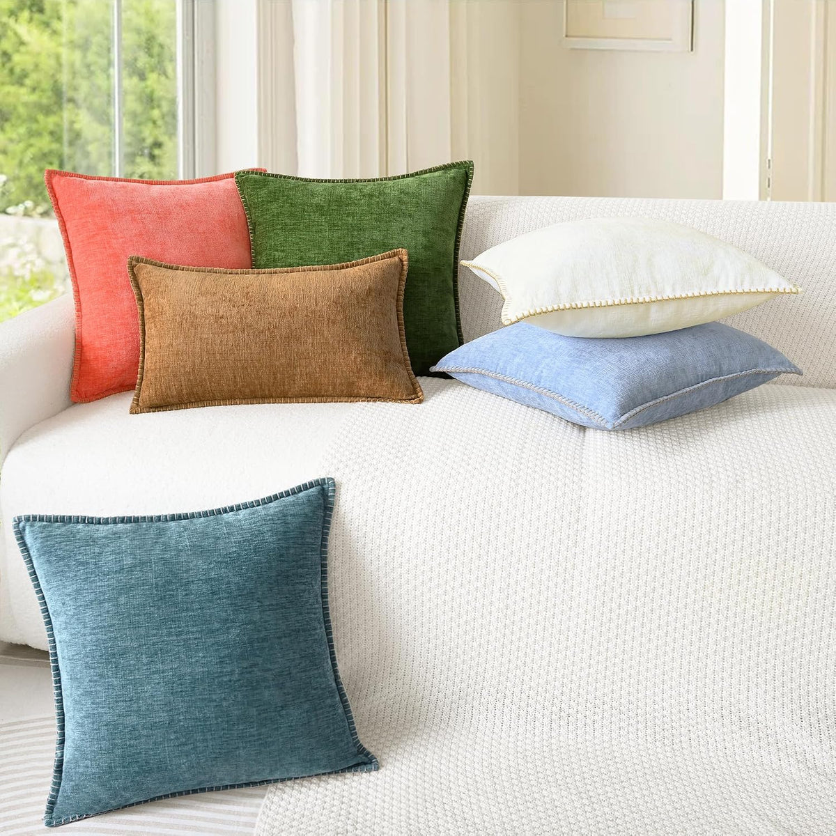 Decorative Couch Throw Pillow Covers 18 X 18 Inches Living Coral