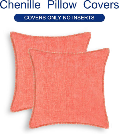 Decorative Couch Throw Pillow Covers 18 X 18 Inches Living Coral