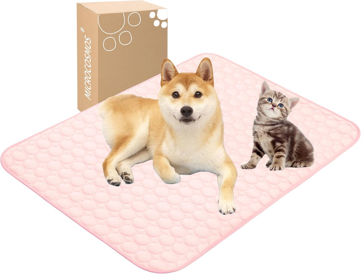 Summer Cooling Mat & Sleeping Pad- Water Absorption Top, Materials Safe, Easy Carry, EZ Clean. Keep Cooling for Pets, Kids and Adults.(Pink, 40" x 28")