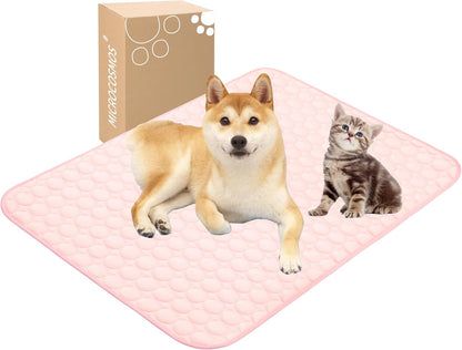 Summer Cooling Mat & Sleeping Pad- Water Absorption Top, Materials Safe, Easy Carry, EZ Clean. Keep Cooling for Pets, Kids and Adults.(Pink, 40" x 28")