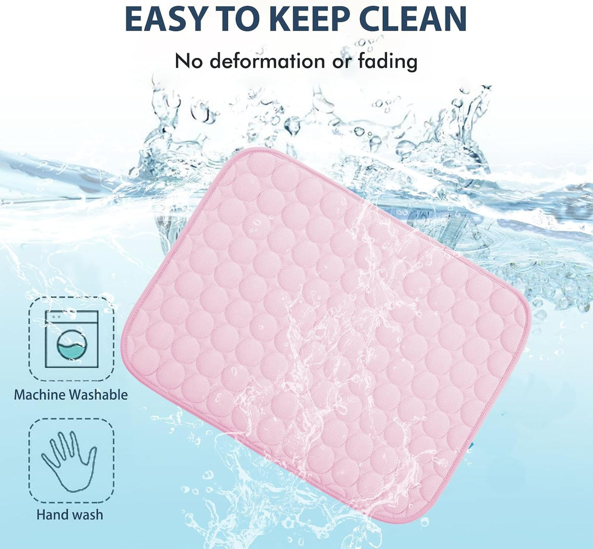 Summer Cooling Mat & Sleeping Pad- Water Absorption Top, Materials Safe, Easy Carry, EZ Clean. Keep Cooling for Pets, Kids and Adults.(Pink, 40" x 28")