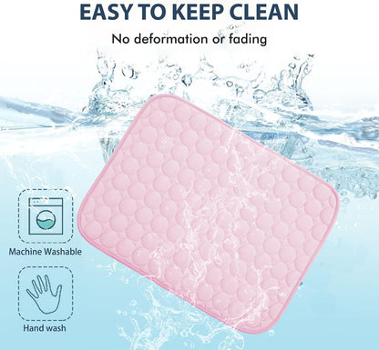 Summer Cooling Mat & Sleeping Pad- Water Absorption Top, Materials Safe, Easy Carry, EZ Clean. Keep Cooling for Pets, Kids and Adults.(Pink, 40" x 28")