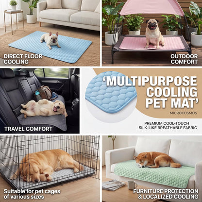 Summer Cooling Mat & Sleeping Pad- Water Absorption Top, Materials Safe, Easy Carry, EZ Clean. Keep Cooling for Pets, Kids and Adults.(Pink, 40" x 28")