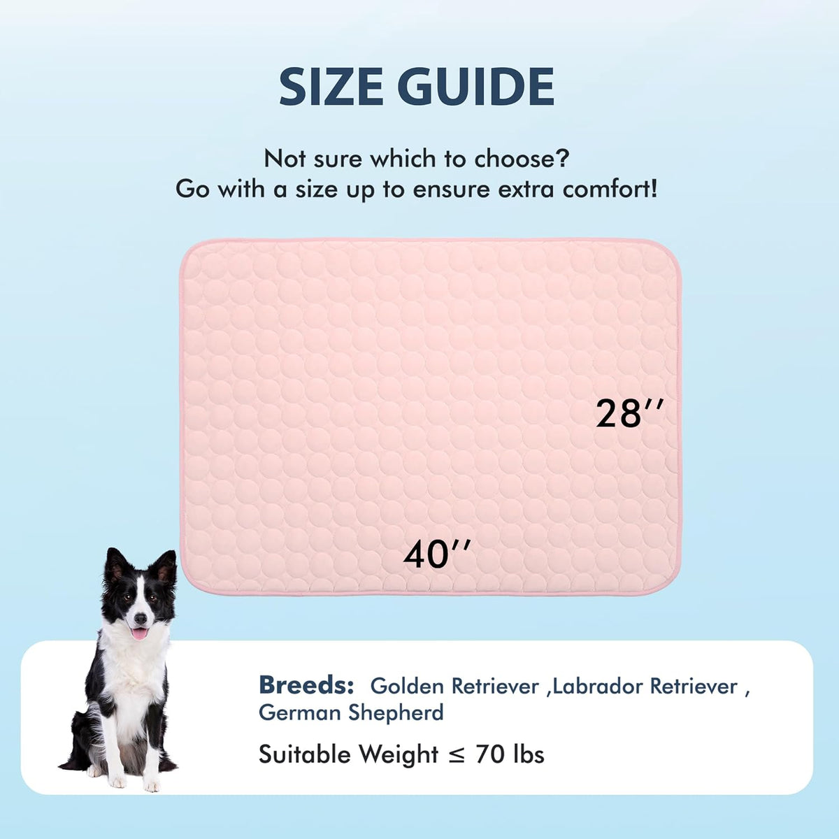 Summer Cooling Mat & Sleeping Pad- Water Absorption Top, Materials Safe, Easy Carry, EZ Clean. Keep Cooling for Pets, Kids and Adults.(Pink, 40" x 28")