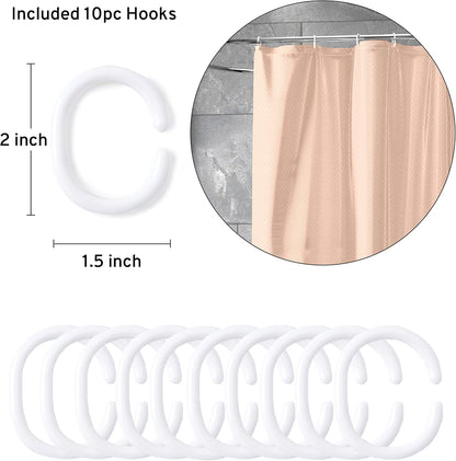 Luxury Jacquard Shower Curtain ZZ Peach 72x72 in | Rustproof, Wrinkle-Free, Water-Repellent & Machine Washable | Elegant Heavy Fabric for Bathroom Decor & Bathtub Use