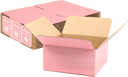8x8x4 Medium Shipping Boxes, 30 Pack Pink Cardboard Mailer Box, Gift Boxes for Packaging Small Business
