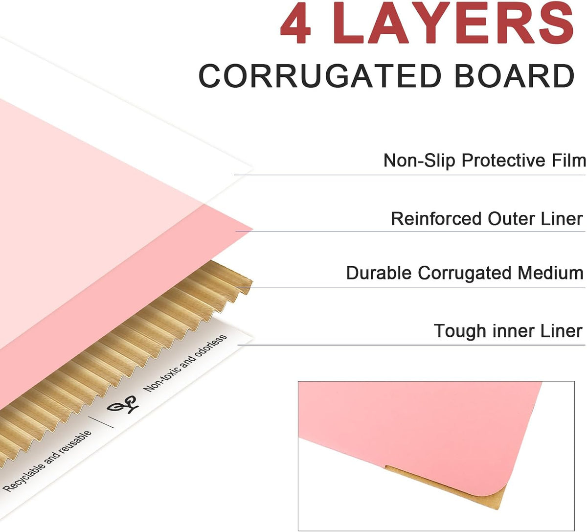 8x8x4 Medium Shipping Boxes, 30 Pack Pink Cardboard Mailer Box, Gift Boxes for Packaging Small Business
