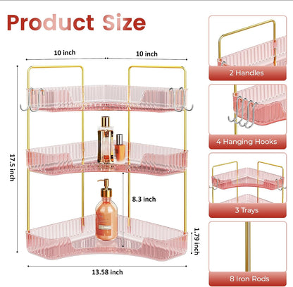 Corner Bathroom Counter Organizer 3-Tier Bathroom Organizer