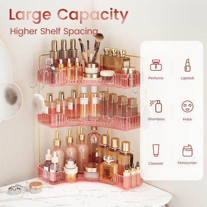 Corner Bathroom Counter Organizer 3-Tier Bathroom Organizer